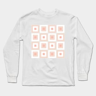 Pink Checkered Pattern Long Sleeve T-Shirt